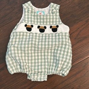 Smocked Safari Gingham Mouse Bubble